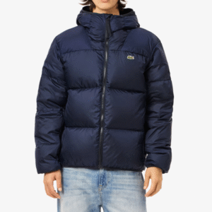 Doudoune à capuche courte déperlante - Bleu nuit