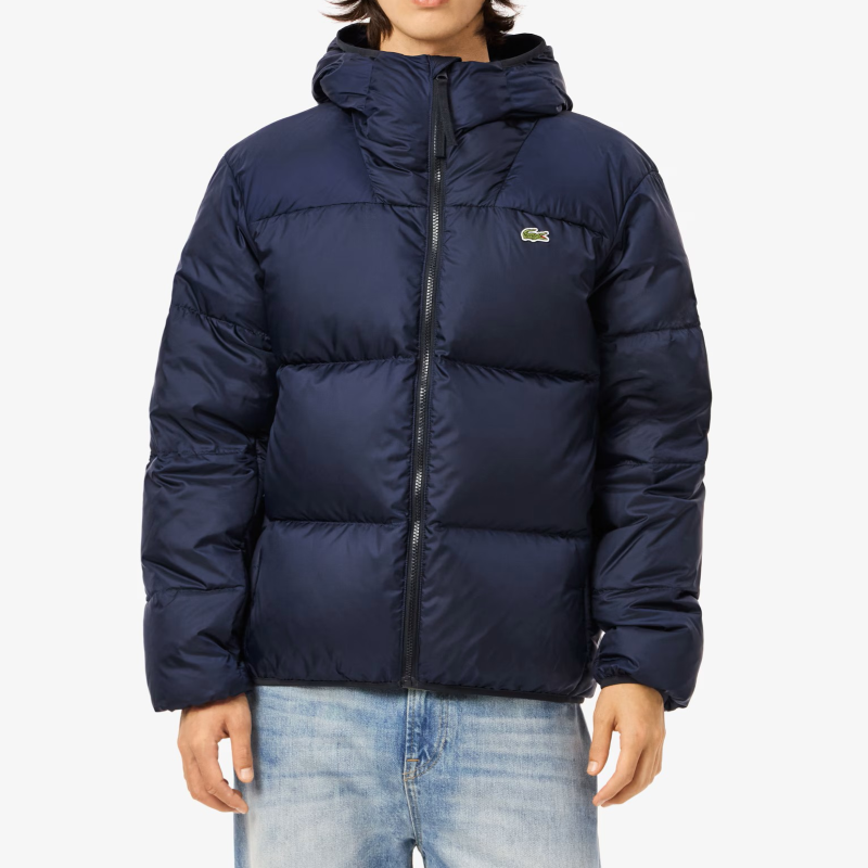 Doudoune à capuche courte déperlante - Bleu nuit