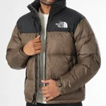 Doudoune Capuche Retro Nuptse 1996 A3C8D Marron Noir