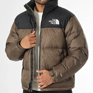 Doudoune Capuche Retro Nuptse 1996 A3C8D Marron Noir